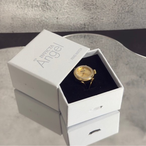 Invicta Angel Women's Ring Watch 17.5mm, GOLD (44483) $199 MSRP-NEW IN BOX - Picture 7 of 10